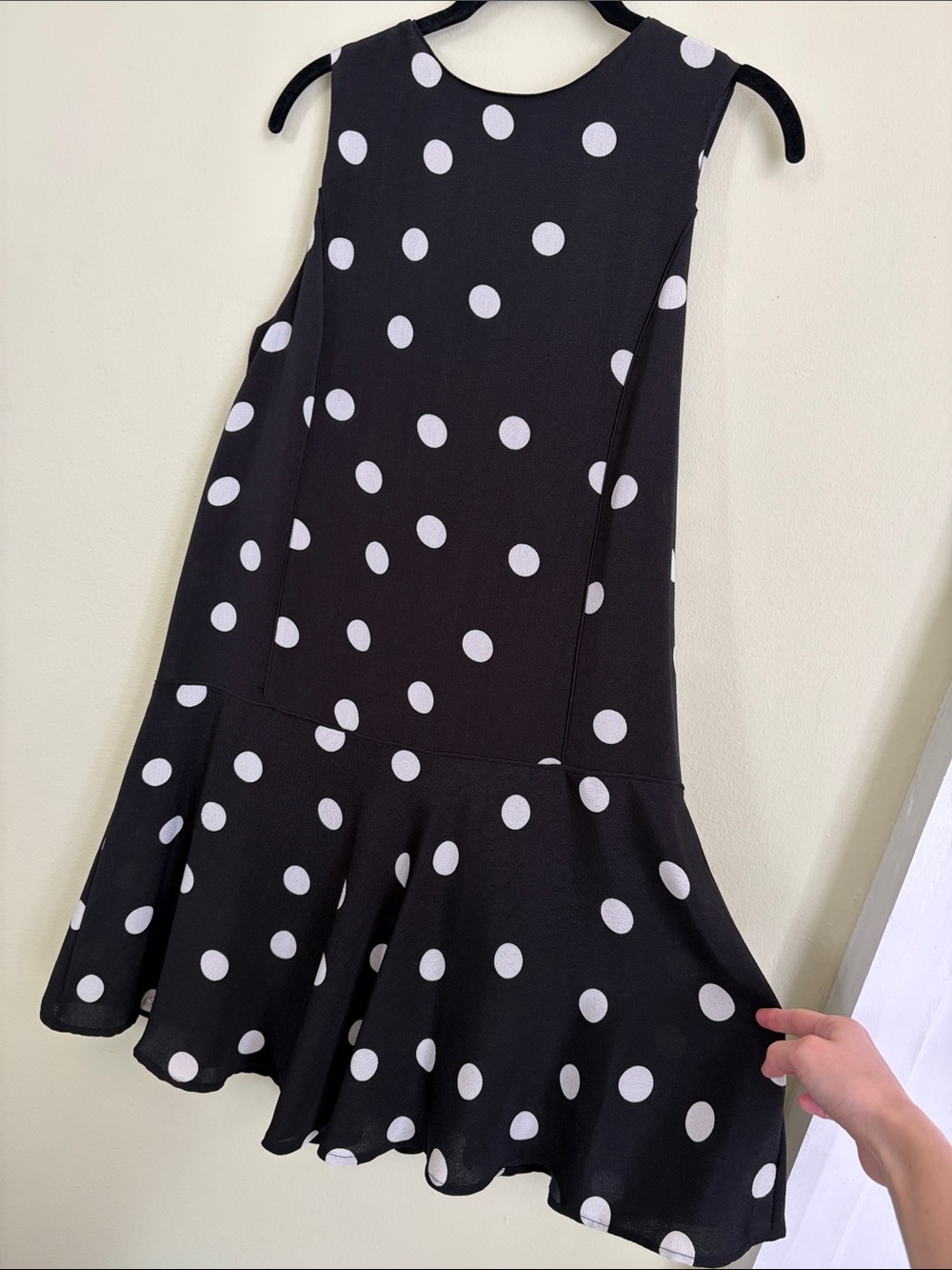polka dot drop waist dress Made For Impulse black & white size medium